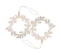 DECORNIJIA 2PCS Unfinished Wood Wreath Rings for DIY Crafts Scandinavian Style Wooden Flower Hoop Decor for Living Bedroom Easy to Install Rustic Door Hanger for Christmas Halloween Wedding