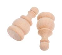 DECORNIJIA 2pcs Unfinished Wooden Bed Post Finials Carved Solid Wood Decorative Staircase and Curtain Rod Tops Roman Inspired Design Natural Texture for DIY Home Accent