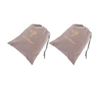 DECORNIJIA 2pcs Velvet Drawstring Hair Dryer Storage Bags 23x30cm Light Grey Fabric Organizer Pouch for Travel and Hotel Use, Universal Dustproof Hairdryer Carrying Case