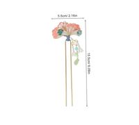 DECORNIJIA 2pcs Vintage U Shaped Tassel Hair Sticks with Enamel Flower Non Slip Metal Hair Chopsticks for Women Retro Chinese Tassel for Weddings Cultural Events Pink Green