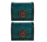 DECORNIJIA 2Pcs Vintage Wooden Jewelry Trinket Box Set with Lock, Small Antique Decorative Chest for Women’S Keepsake Storage, Retro Style Treasure Box for Vanity and Travel
