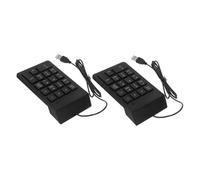 DECORNIJIA 2pcs Wired USB Numeric Keypad Silent Number Pad with Quick Function Keys for Banking Financial Accounting Laptop PC Computer Notebook