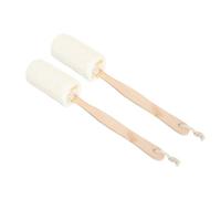 DECORNIJIA 2pcs Wooden Handle Bath Exfoliating Brush for Home Use Comfortable Handheld Skin Scrubber for Full Body Deep Cleaning and Oil Removal Natural Fiber Bath Scrubber Tools