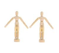 DECORNIJIA 2pcs Wooden Jointed Mannequin Flexible Articulated Human Sketch Models for Artists with Smooth Handcrafted Finish for Drawing Painting and Anatomical Study