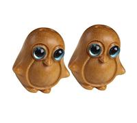 DECORNIJIA 2pcs Wooden Penguin Keychain Charm Blue Eyes Handcrafted Pendant for Bags and Mobile Phones Unique DIY Decor Accessories