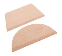 DECORNIJIA 2Pcs Wooden Scraper Chopper Dough Scraper Ergonomic Semicircle Trapezoid Wood Comfortable Sectioning Crusts Baking Tool for Griddle Grill Accessories
