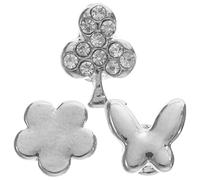 DECORNIJIA 3 Pcs Silver Watch Band Charms for 38mm, Decorative Rivets Set with Flower, Butterfly, Smartwatch Accessories for Women