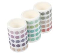DECORNIJIA 3 Rolls Washi Stickers Round Dot Stickers Removable Paper Washi Tape Dots for Scrapbooks Notebooks Creative Projects