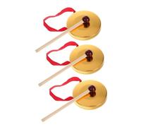 DECORNIJIA 3 Sets Mini Gong Percussion Instruments with Mallets Lightweight Portable Handheld Chinese Traditional Musical Party Props