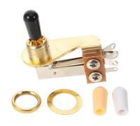 DECORNIJIA 3-Way L-Type Gold-Plated Electric Guitar Toggle Switch with 3 Plastic Caps, Guitar Pickup Selector Replacement for Repair and Upgrade, Suitable for Beginners and Musicians