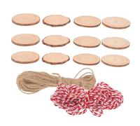 DECORNIJIA 30 Pcs Unfinished Pine Wood Slices Thickness Natural Wood Rounds for DIY Crafts Wedding Centerpieces Rustic Decorations Includes Jute and Cotton Twine Strings