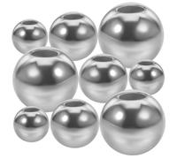 DECORNIJIA 300Pcs Fly Tying Fishing Beads Silver Abs Round Slotted Design for Freshwater Saltwater Fishing Accessories Stimulation Lures