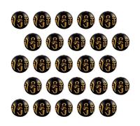 DECORNIJIA 300pcs Tibetan Buddhist Om Charms Black Beads for Jewelry Making DIY Supply Hand-Carved Six-Character Bracelets Feng Shui Decor for Fortune and Protection