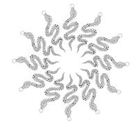 DECORNIJIA 30pcs Retro Serpentine Pendant Charms for Earring Making Necklace Making Charms Earring Snake Pendant for DIY Craft Animal Jewelry Silver