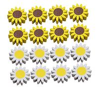 DECORNIJIA 30pcs Sunflower Shaped Wooden Beads for Crafts Bright Summer Colors DIY Spacer Beads for Garland Making Bracelets Necklaces Dream Catchers Random Color