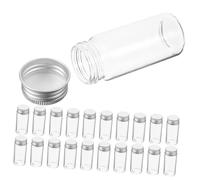 DECORNIJIA 30pcs Transparent Glass Vials with Lids Bottles for Capsules and Powder Storage Portable Mini Test Tubes for Laboratory and Wedding Party Favors
