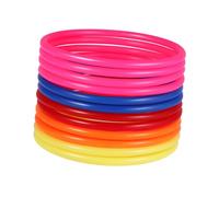 DECORNIJIA 32pcs Multicolor Plastic Toss Rings Throw Games Props for Outdoor Fun Educational Exercise for Hand Eye Coordination and Target Practice Random Color