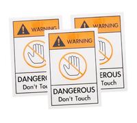 DECORNIJIA 3pcs Adhesive Not Touch Sign Stickers Safety Warning Labels for Devices Clear English Warning Signs Self Stick Decals for Smooth Surfaces Easy Installation and Use