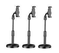 DECORNIJIA 3pcs Adjustable Rotating Phone Stand with Anti-slip Base Height and Angle Adjustable Mobile Holders for Desktop Compatible with All Smartphones