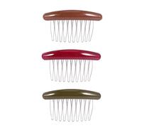 DECORNIJIA 3pcs Anti-slip Side Hair Combs with Teeth Mixed Colors Hair Clip Comb Set for Women Sturdy Accessory for Styling and Securing Updos