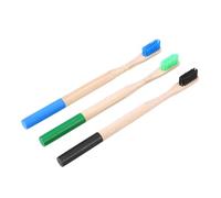 DECORNIJIA 3pcs Bamboo Toothbrushes Soft Bristle Round Handles Eco Friendly Oral Care for Adults Family Biodegradable Natural Bamboo with Charcoal Bristles in Mixed Colors Random Color