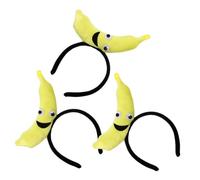 DECORNIJIA 3pcs Banana Headband Lightweight Food Theme Hairband for Women and Vibrant Yellow Carnival Accessory for Party Cosplay Hawaiian and Costume Events