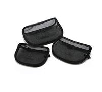 DECORNIJIA 3pcs Black Transparent Mesh Cosmetic Bag Set Durable Travel Makeup Organizer for Capacity Lightweight Scratch Resistant for