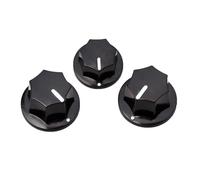 DECORNIJIA 3pcs Black Vintage Style Guitar Volume Tone Control Knobs Plastic Skirted Knobs with White Indicator Lines for Jazz Guitar Accessories Lightweight Replacement Parts