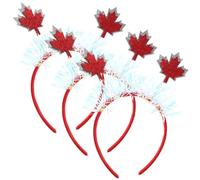 DECORNIJIA 3pcs Canadian Maple Leaf Headband with Elastic Band Vibrant Fade Resistant Colors Holiday Hair Accessories for Womens Thanksgiving Halloween Fall Festival Celebrations