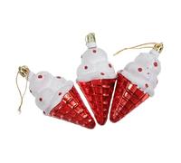 DECORNIJIA 3Pcs Christmas Ice Cream Hanging Ornaments Delicate Festival Decorations for Xmas Tree Party Favors Holiday Baubles