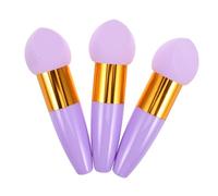 DECORNIJIA 3pcs Diagonal Cut Makeup Sponges with Handle for Foundation Blending Soft Sponge Applicators for Face Powder Application