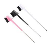 DECORNIJIA 3Pcs Double Head Eyebrow Eyelash Brush Mixed Color Non Skid Handle for Everyday Use Sharing Gentle Comb for Natural Brow Shape Lash Roots