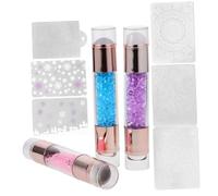DECORNIJIA 3pcs Dual-ended Silicone Nail Art Stamper Pen for Manicure DIY Nail Stamping Tools Kit Stencil Tool for Creative Design at Home Random Color
