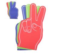 DECORNIJIA 3Pcs Foam Fingers Cheerleading Props EVA Lightweight Hand Fans for Sports Events Party Photo Props Bright Red Green Blue Colors