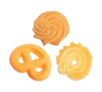 DECORNIJIA 3pcs Lifelike Simulation Cookie Decor Made of Khaki Pvc with No Odor, for Bakery Display and Teaching Tools, Realistic Photo Studio Props for Child-friendly Decoration