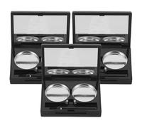 DECORNIJIA 3pcs Magnetic Empty Eyeshadow Palette with Flip Mirror Cover Refillable Makeup Organizer Case with Soft Brush for Travel and Home DIY Cosmetics Storage