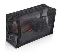 DECORNIJIA 3pcs Mesh Makeup Pouch with Zipper Breathable Cosmetic Organizer Bags for Travel Skincare Electronics Storage Transparent Portable Sundries Holder