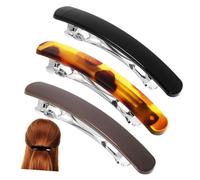 DECORNIJIA 3pcs Metal Hair Spring Clips Barrette Set for Thin Hair Women Decorative with Leopard Print Glossy Coffee and Black Finishes for Styling