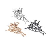 DECORNIJIA 3pcs Metal Spider Web Claw Clips for Halloween Large Non-slip Hair Claws for Thick Long Hair Gothic Hairstyling Accessories for Women and Party Use
