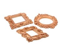 DECORNIJIA 3pcs Mini Antique Photo Frame Christmas Decor Styles Tiny Vintage Resin Picture Frames for Nail Art Jewelry Display Photo Props