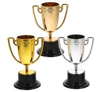 DECORNIJIA 3pcs Mini Trophy Gold Silver Bronze Shiny Sports Event Awards for Party Decorations and Competition Prizes Portable and Smooth Surface Celebration Ornaments