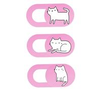 DECORNIJIA 3pcs Pink Cat Shape Webcam Privacy Covers for Laptop and Mobile Phone, Abs Material Privacy Protection and Anti-hacking Features, Adorable Camera Slide Protectors for Everyday Use