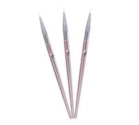DECORNIJIA 3pcs Rose Gold Nail Art Brush Pen Lightweight Long Handle Manicure Accessories for Precise Gel Painting and Nail Design Supplies