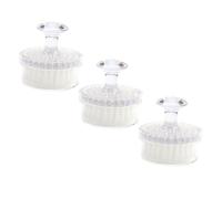 DECORNIJIA 3pcs Soft-bristle Facial Brush Handheld Multi-function Face Cleansing Tool with Transparent Cover for Deep Exfoliation Blackhead Removal and Gentle Massage at Home and Travel