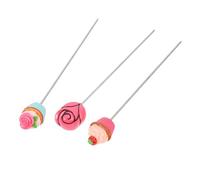 DECORNIJIA 3Pcs Stainless Steel Cake Testing Needles with Creative Rose Head Design DIY Baking Tool for Accurate Bread and Cake Doneness Detection Easy to Clean and Handle for Home Bakery Use