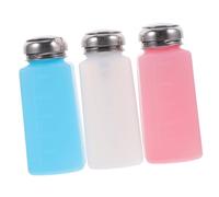 DECORNIJIA 3pcs Stainless Steel Nail Polish Remover Press Pump Bottles 250ml Empty Solvent Dispenser Bottles for Manicure Nail Care Salon Use Random Color