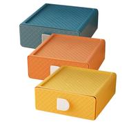 DECORNIJIA 3pcs Style Desktop Storage Boxes for Stationery and Items Portable Sundries Organizer for Office School Bedroom Kitchen in Dusk Orange Mango Yellow and Tranquil Blue