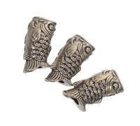 DECORNIJIA 3pcs Vintage Koi Fish Charm Beads Handcrafted Antique Copper Pendant for Jewelry Making Keychains Necklaces Bracelets Lanyard Cord Accessories Symbol of Prosperity Lightweight and
