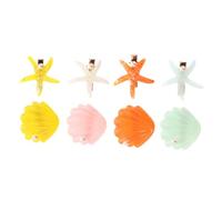 DECORNIJIA 4 Pairs Acrylic Shell Hairpins for Lightweight Mermaid Hair Clips with Smooth Surface Portable Headdress Accessories for Beach Parties Weddings Daily Wear