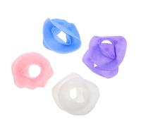 DECORNIJIA 4 Pairs Reusable Silicone Face Wash Wristbands for Skincare Spa Arm Bands Prevent Liquid Splashes Soft Wrist Bands in White Pink Blue Purple for Daily Use